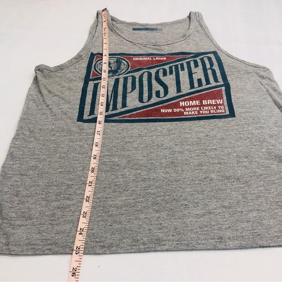 Unisex Imposter Beer Gray Tank Top - Picture 12 of 16